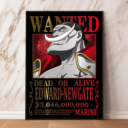 Classic Anime Canvas Printing One Piece Luffy Bounty Wanted Poster Bright and Long Lasting Colors Home Bedroom Wall Decorative