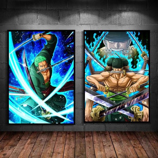 Canvas Art Walls Painting One Piece Zoro Classic Friends Gifts Hanging Aesthetic Poster Kid Action Figures Modern Living Room