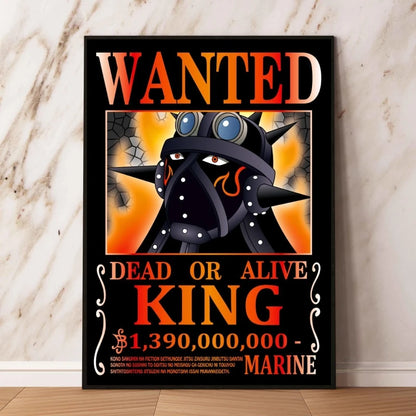 Classic Anime Canvas Printing One Piece Luffy Bounty Wanted Poster Bright and Long Lasting Colors Home Bedroom Wall Decorative