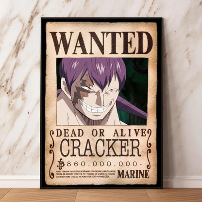 Classic Hot Selling Anime One Piece Luffy Zoro Bounty Wanted Poster Cartoon Character Canvas Printing Living Room Decor Posters