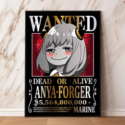 Classic Anime Canvas Printing One Piece Luffy Bounty Wanted Poster Bright and Long Lasting Colors Home Bedroom Wall Decorative