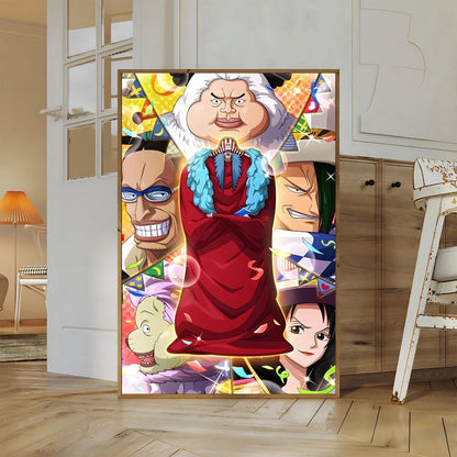 One Piece Kaido Self-adhesive Poster Buggy Sticker Home Decoration Painting Anime Wallpaper Figures HD Wall Art Hancock Kid Gift