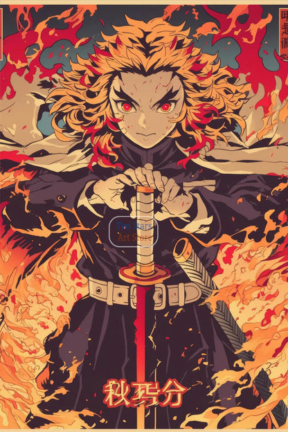 Tanjiro Kamado Nezuko Kamado Inosuke Shinobu Kocho Demon Slayer Poster Canvas Painting Wall Pictures Home Room Decor Anime Gifts