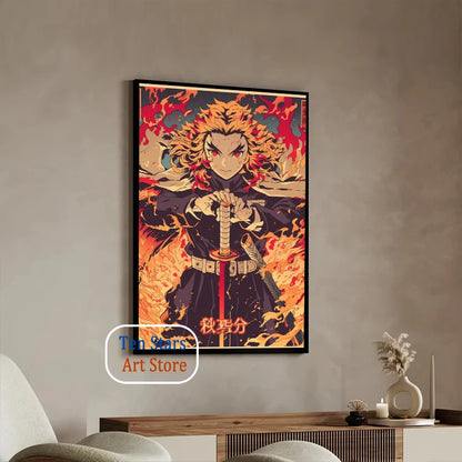 Tanjiro Kamado Nezuko Kamado Inosuke Shinobu Kocho Demon Slayer Poster Canvas Painting Wall Pictures Home Room Decor Anime Gifts
