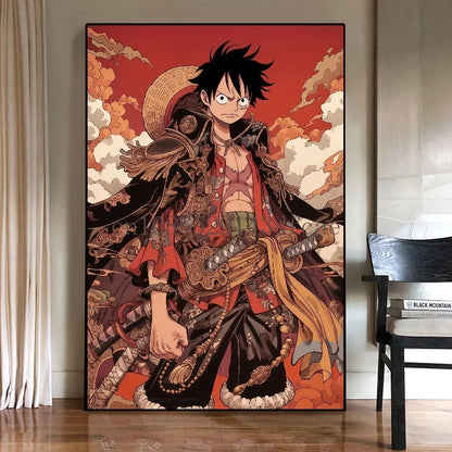 Famous Japan Classic Anime One Piece Unframed Canvas Print Poster for Living Home Home Decor Cartoon Wall Art Picture Painting