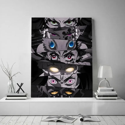 Anime Poster Demon Slayer Team Eyes Art Print Mural Children's Room Decorative Canvas Painitng Picture for Modern Home Decor