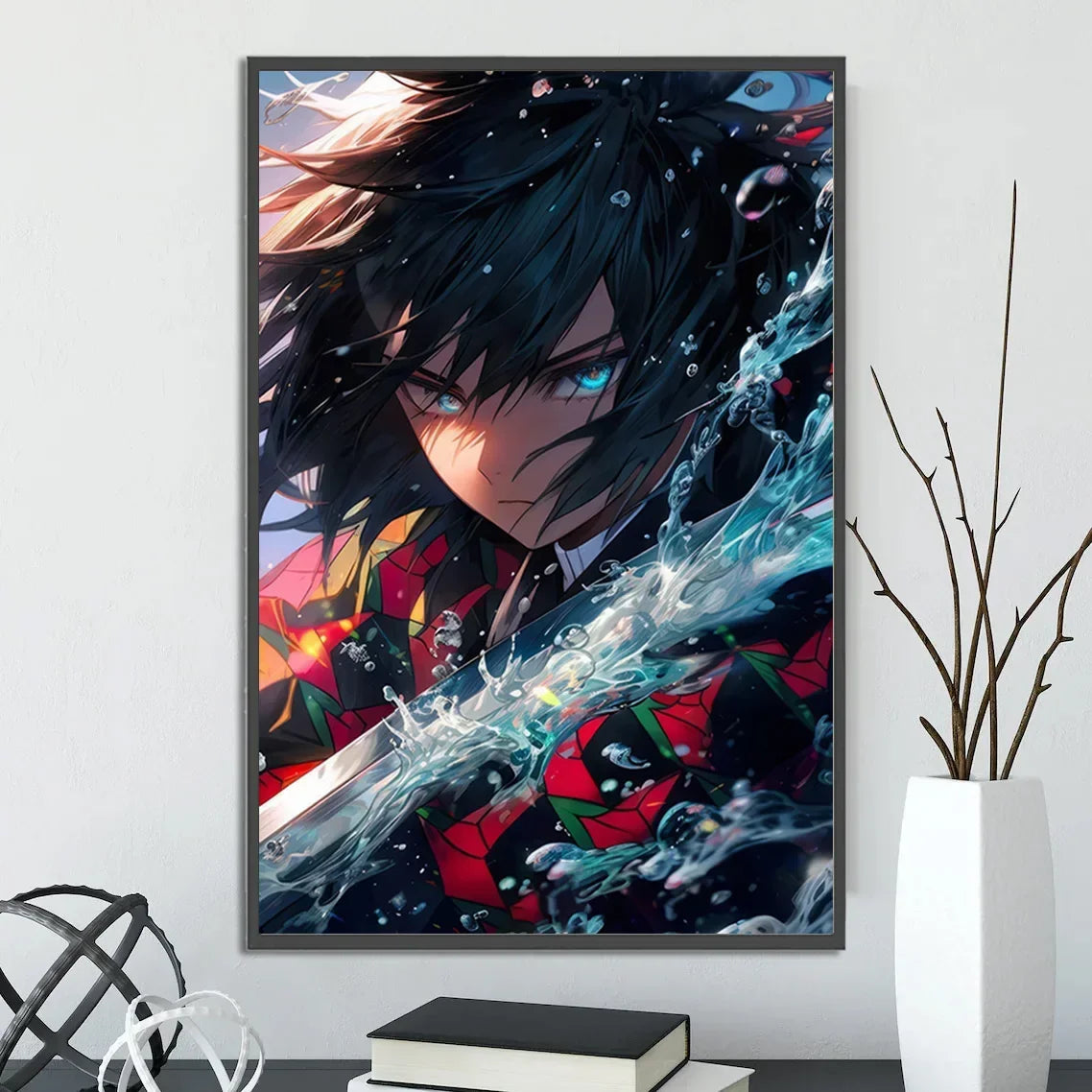 Demon Slayer Self-adhesive Anime Poster Hashira Nezuko Agatsuma Zenitsu Inosuke Wall Painting Home Decor Wall Art Room Kid Gift