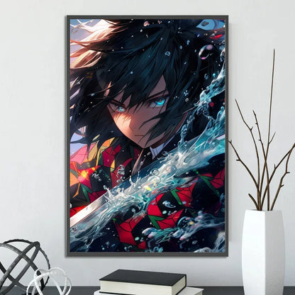 Demon Slayer Self-adhesive Anime Poster Hashira Nezuko Agatsuma Zenitsu Inosuke Wall Painting Home Decor Wall Art Room Kid Gift