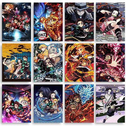 Anime Demon Slayer Classic Canvas Painting Anime Character Posters HD Wall Art Picture Modern Home  Decoration