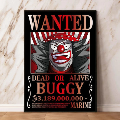 Classic Anime Canvas Printing One Piece Luffy Bounty Wanted Poster Bright and Long Lasting Colors Home Bedroom Wall Decorative