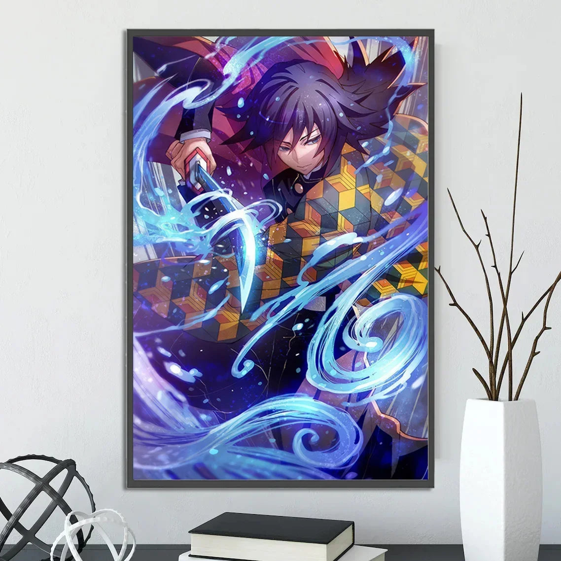 Demon Slayer Self-adhesive Anime Poster Hashira Nezuko Agatsuma Zenitsu Inosuke Wall Painting Home Decor Wall Art Room Kid Gift