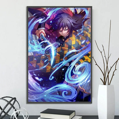 Demon Slayer Self-adhesive Anime Poster Hashira Nezuko Agatsuma Zenitsu Inosuke Wall Painting Home Decor Wall Art Room Kid Gift