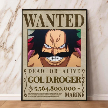 Classic Hot Selling Anime One Piece Luffy Zoro Bounty Wanted Poster Cartoon Character Canvas Printing Living Room Decor Posters