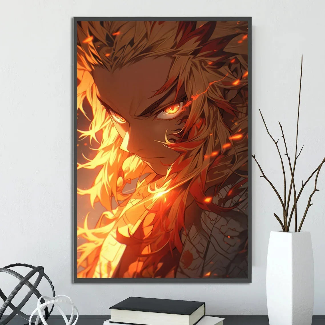 Demon Slayer Self-adhesive Anime Poster Hashira Nezuko Agatsuma Zenitsu Inosuke Wall Painting Home Decor Wall Art Room Kid Gift