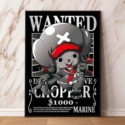 Classic Anime Canvas Printing One Piece Luffy Bounty Wanted Poster Bright and Long Lasting Colors Home Bedroom Wall Decorative