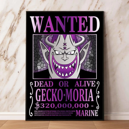 Classic Anime Canvas Printing One Piece Luffy Bounty Wanted Poster Bright and Long Lasting Colors Home Bedroom Wall Decorative