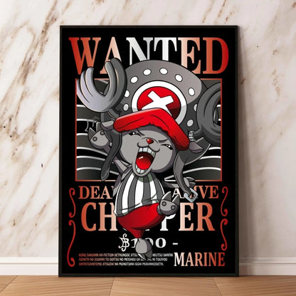 Classic Anime Canvas Printing One Piece Luffy Bounty Wanted Poster Bright and Long Lasting Colors Home Bedroom Wall Decorative