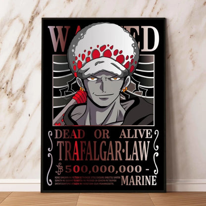 Classic Anime Canvas Printing One Piece Luffy Bounty Wanted Poster Bright and Long Lasting Colors Home Bedroom Wall Decorative
