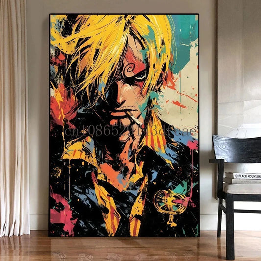 Famous Japan Classic Anime One Piece Unframed Canvas Print Poster for Living Home Home Decor Cartoon Wall Art Picture Painting