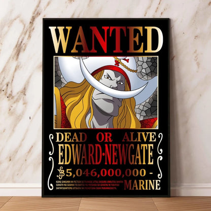 Classic Anime Canvas Printing One Piece Luffy Bounty Wanted Poster Bright and Long Lasting Colors Home Bedroom Wall Decorative