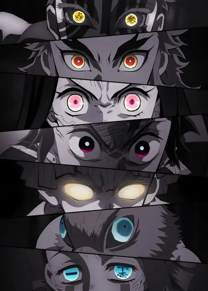 Anime Poster Demon Slayer Team Eyes Art Print Mural Children's Room Decorative Canvas Painitng Picture for Modern Home Decor