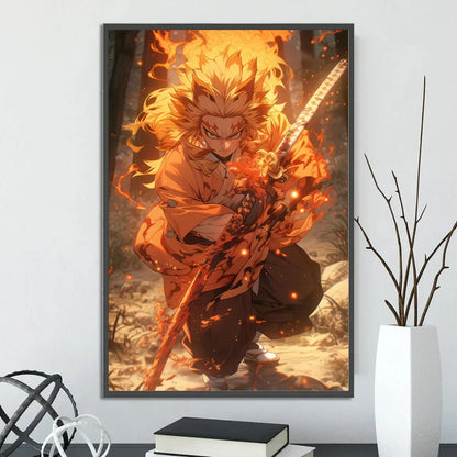 Demon Slayer Self-adhesive Anime Poster Hashira Nezuko Agatsuma Zenitsu Inosuke Wall Painting Home Decor Wall Art Room Kid Gift