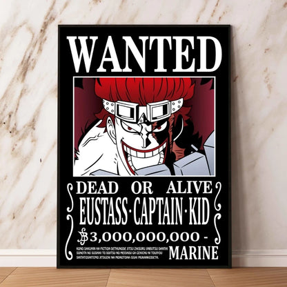 Classic Anime Canvas Printing One Piece Luffy Bounty Wanted Poster Bright and Long Lasting Colors Home Bedroom Wall Decorative