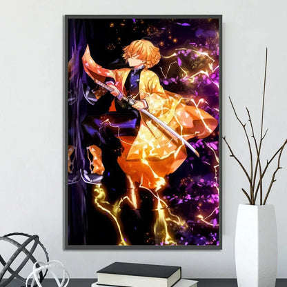 Demon Slayer Self-adhesive Anime Poster Hashira Nezuko Agatsuma Zenitsu Inosuke Wall Painting Home Decor Wall Art Room Kid Gift