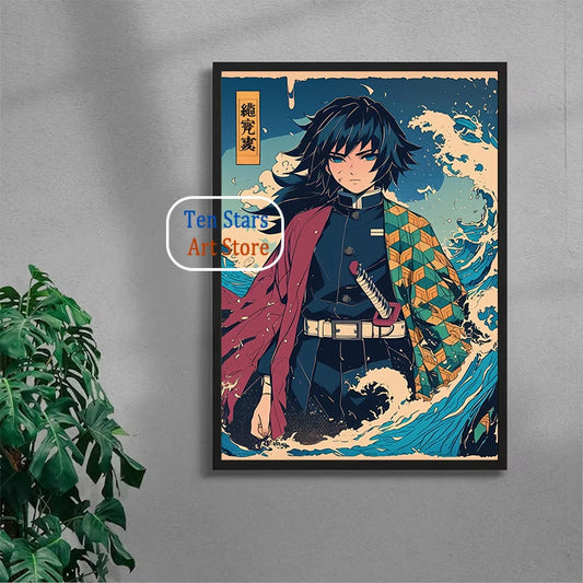 Tanjiro Kamado Nezuko Kamado Inosuke Shinobu Kocho Demon Slayer Poster Canvas Painting Wall Pictures Home Room Decor Anime Gifts