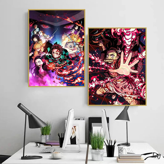 Anime Demon Slayer Classic Canvas Painting Anime Character Posters HD Wall Art Picture Modern Home  Decoration