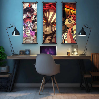 Japanese Anime HD Demon Slayer Akaza Canvas Scroll Wall Hanging Art Home Decor Gifts Bedroom Living Room Decoration Prints Gift