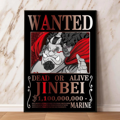 Classic Anime Canvas Printing One Piece Luffy Bounty Wanted Poster Bright and Long Lasting Colors Home Bedroom Wall Decorative