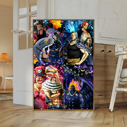 One Piece Kaido Self-adhesive Poster Buggy Sticker Home Decoration Painting Anime Wallpaper Figures HD Wall Art Hancock Kid Gift