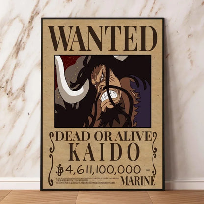 Classic Hot Selling Anime One Piece Luffy Zoro Bounty Wanted Poster Cartoon Character Canvas Printing Living Room Decor Posters